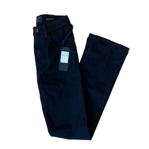 NWT Womens JEN 7 for All Mankind Black Petite Slim Bootcut Pants‎ sz 0